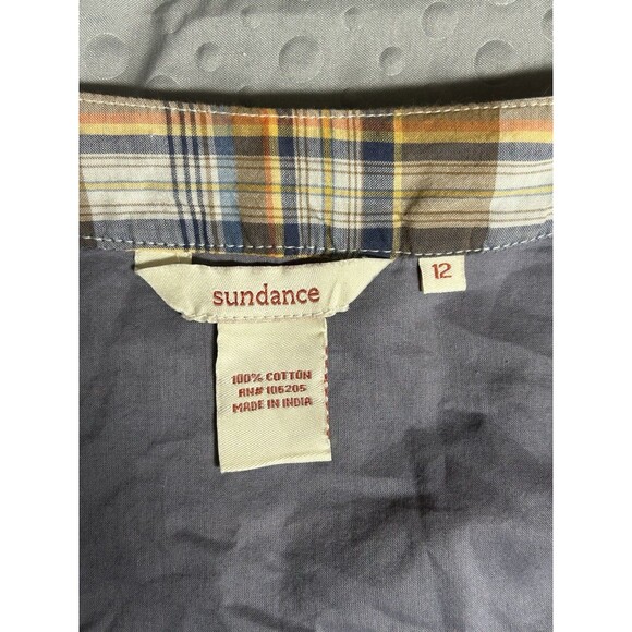 Sundance Jacket Womens 12 Boho Plaid Open Ric Rac Trim Cotton Lightweight Lined - Picture 6 of 7